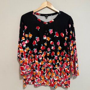 Black Floral Cardigan